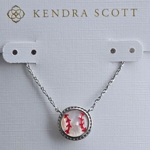 Kendra Scott Baseball Silver Short Pendant Necklace